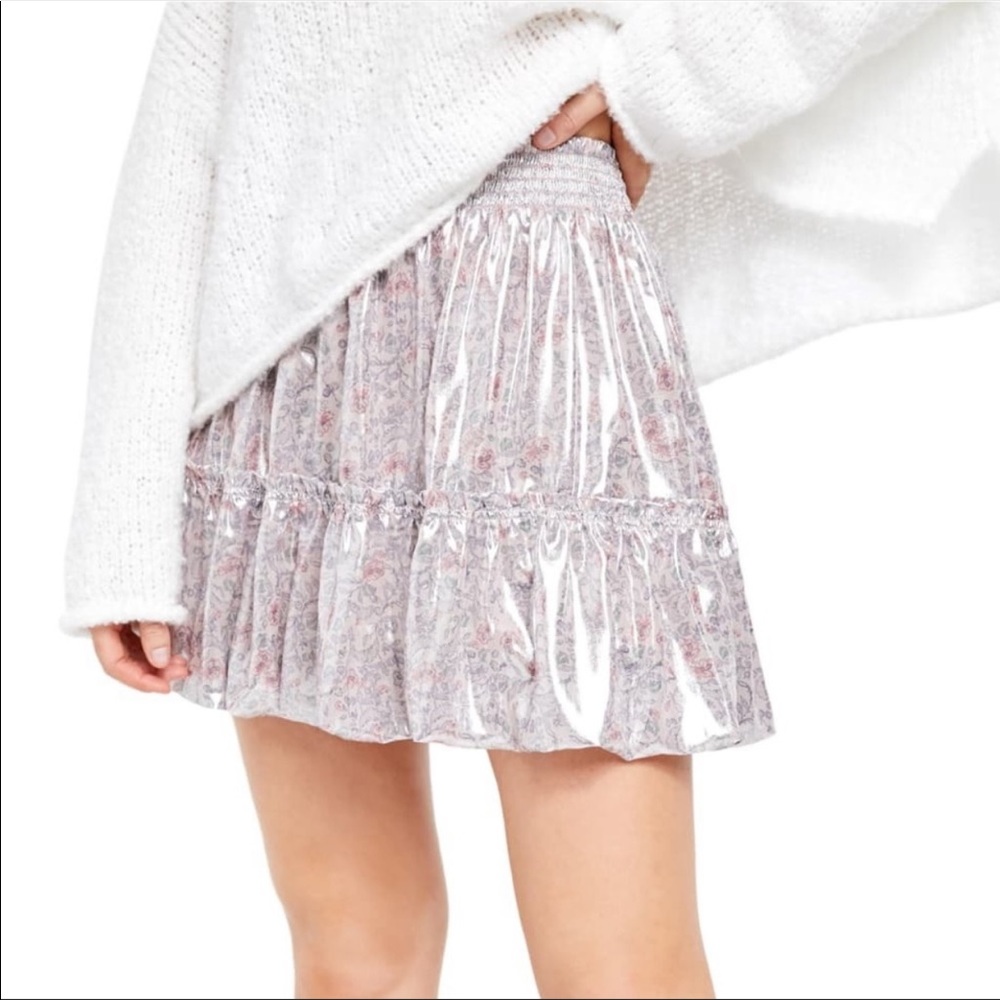 Free People In a Bubble Satin Mini Skirt - Picture 3 of 9